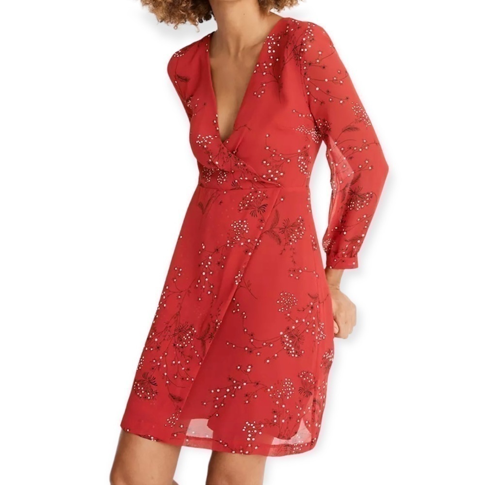Madewell Hazelwood Wrap-Front Mini Dress in Windswept Floral Size 4 - Picture 12 of 12